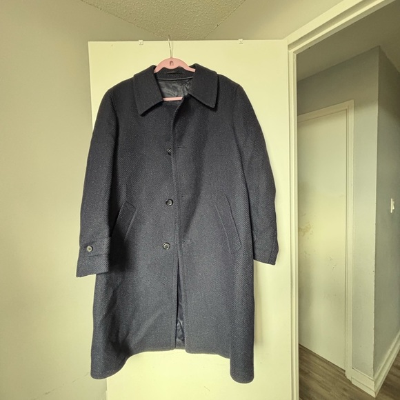 Lord Modell Other - Classic Men's overcoat navy blue vintage pure new wool